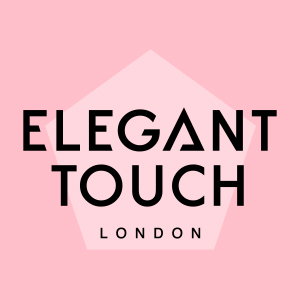 Elegant Touch London Logo auf rosa Hintergrund